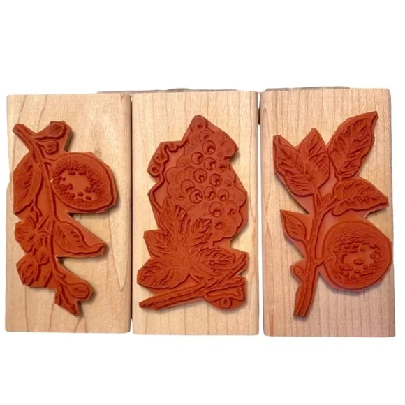 Stampin’ Up “Sun Ripened II” Lemon Grape Apple Tree Harvest Rubber Stamp Set - Picture 4 of 11